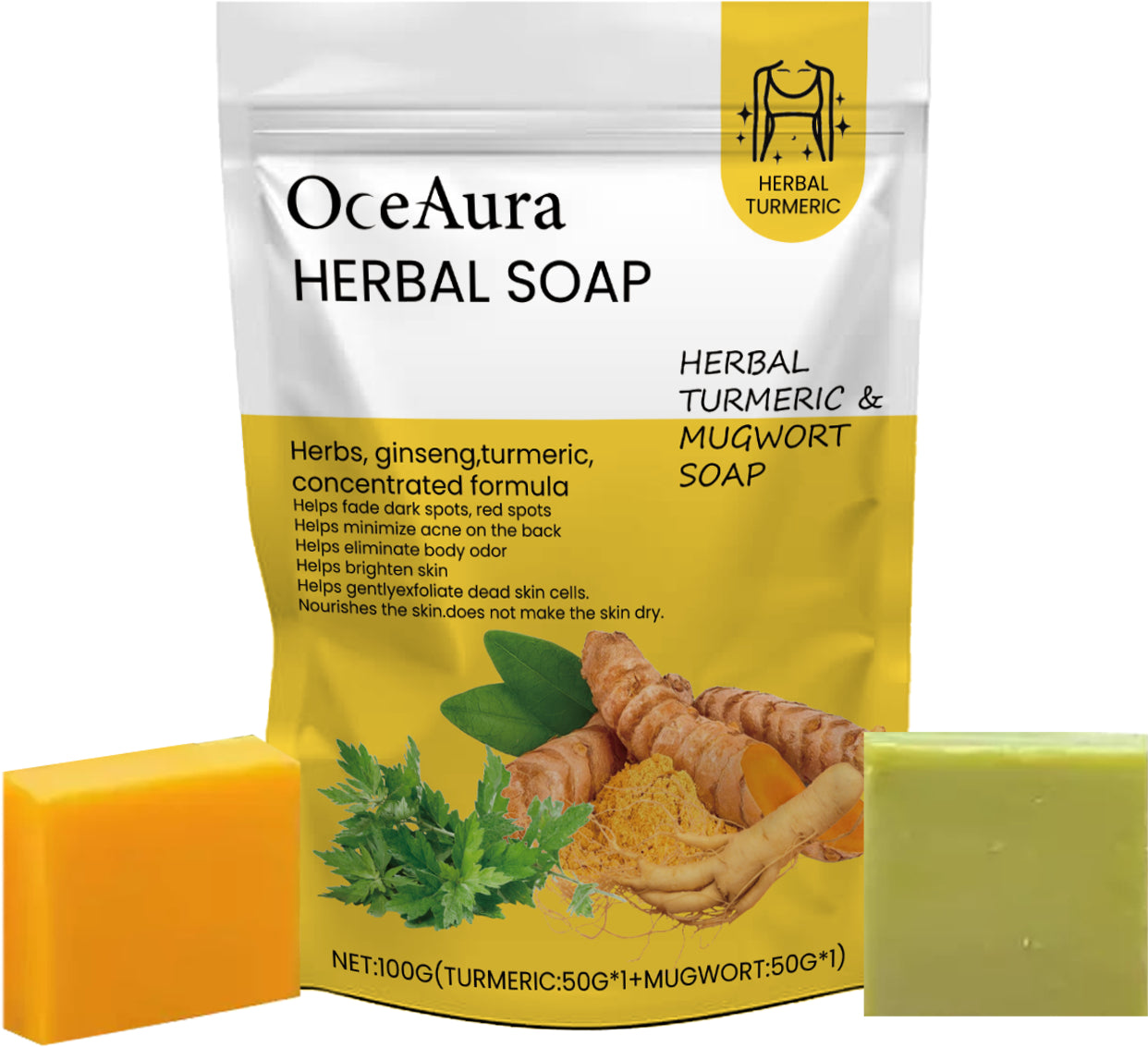 Sapone alle erbe di curcuma per la cura della pelle