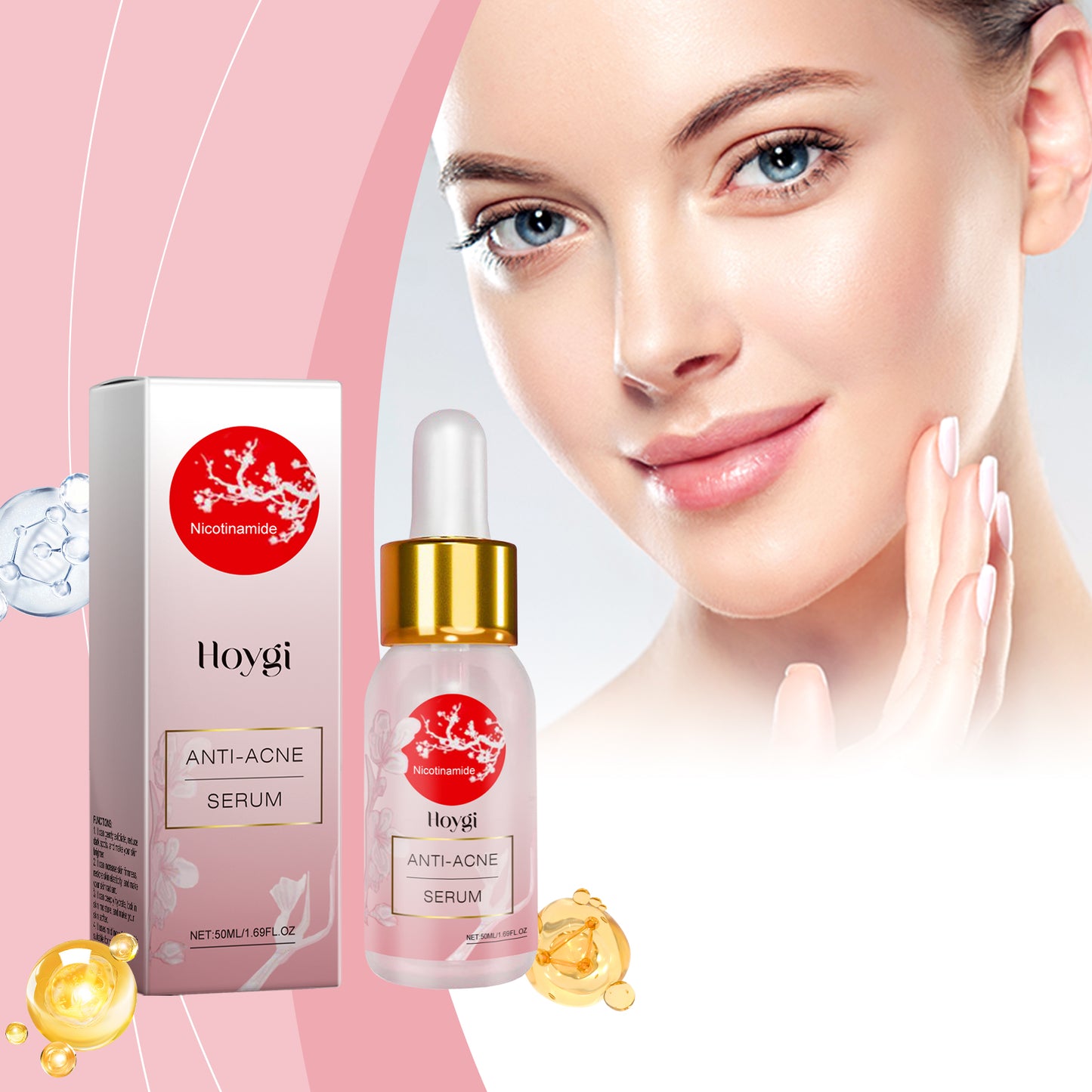 Siero anti-acne Hoygi alla nicotinamide Siero delicato anti-acne Migliora l'acne Siero idratante riparatore