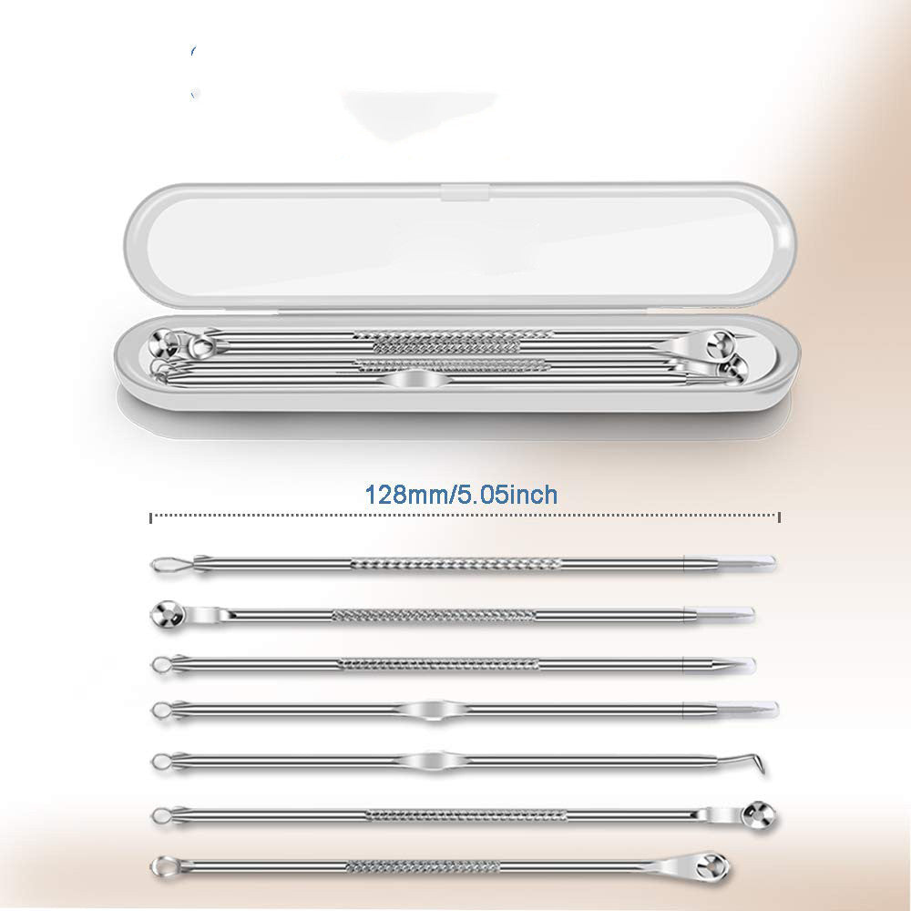 Set da 7 aghi per acne galvanizzati, set di aghi per rimuovere punti neri e acne