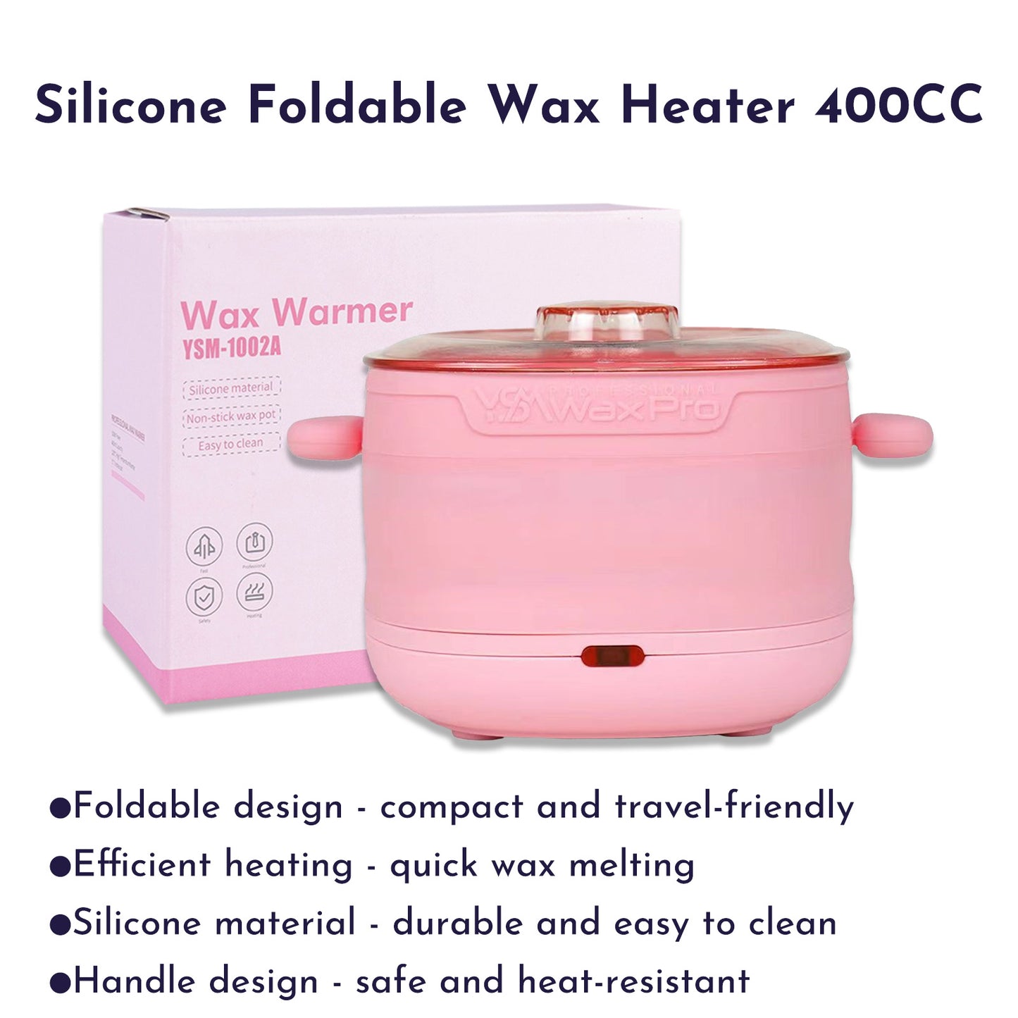 Scaldacera Portatile Pieghevole in Silicone, Facile da Pulire, per Cera Dura, Trattamenti di Ceretta a Casa