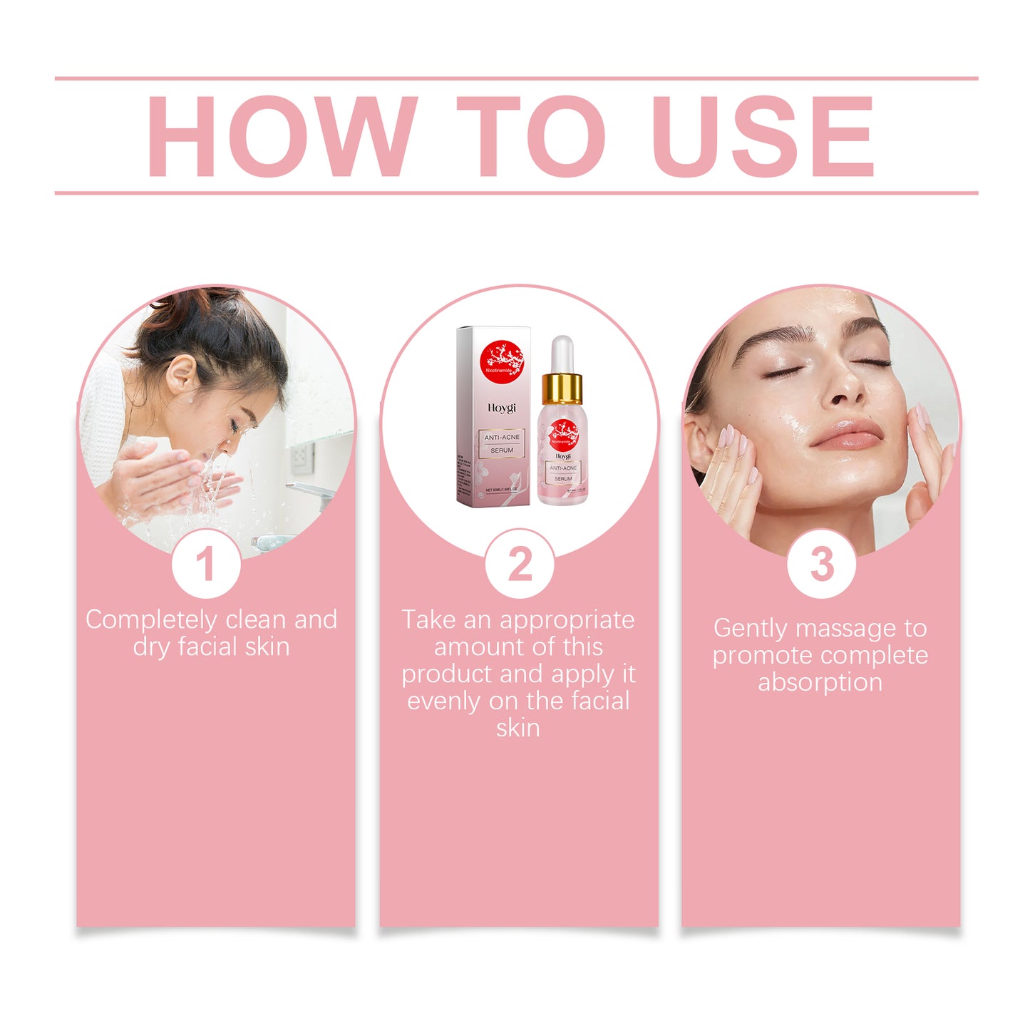 Siero anti-acne Hoygi alla nicotinamide Siero delicato anti-acne Migliora l'acne Siero idratante riparatore