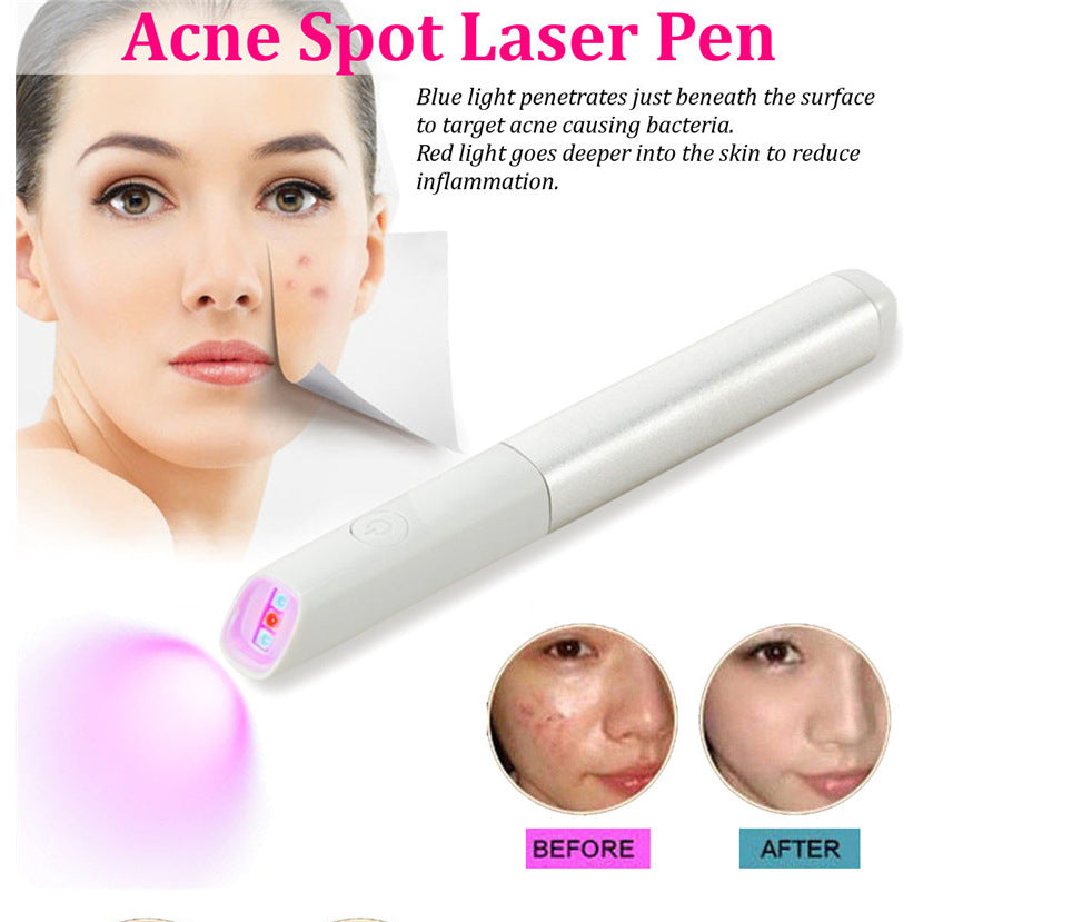 Penne per acne Strumento di riabilitazione delle cicatrici da acne Bellezza del viso LED a luce rossa e blu Apparecchio antiacne