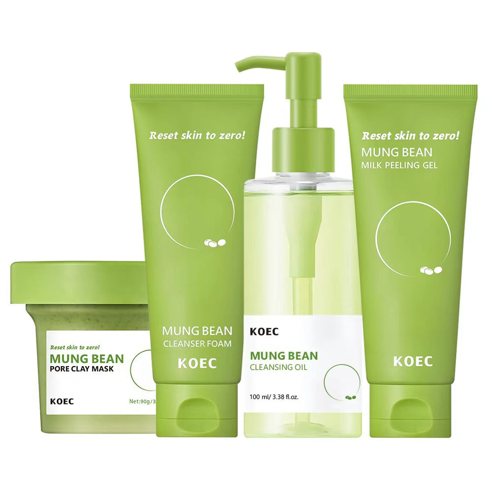 Set di 4 prodotti detergenti viso ai fagiolini