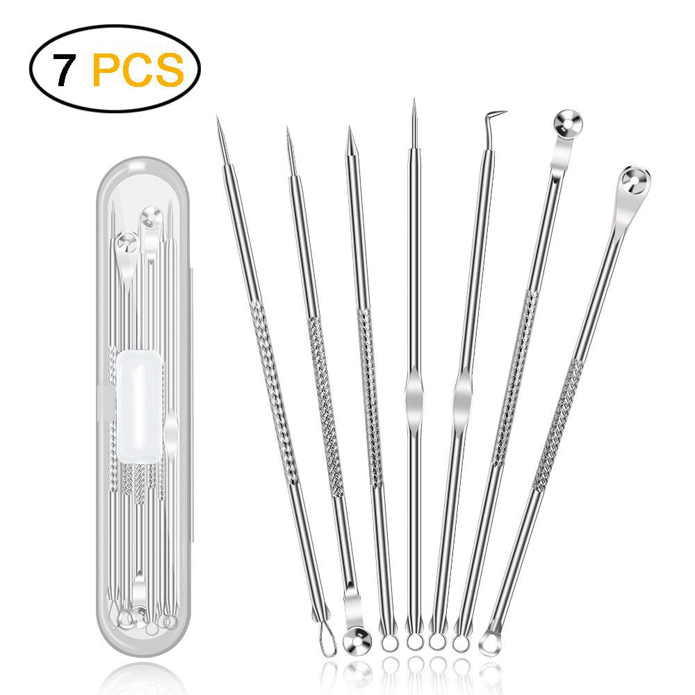 Set da 7 aghi per acne galvanizzati, set di aghi per rimuovere punti neri e acne