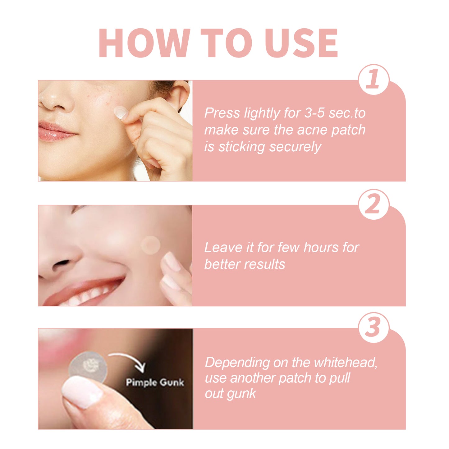 OUHOE Acne Patch Ripara l'Acne, Riduce il Rossore, Pulisce i Pori e Idrata
