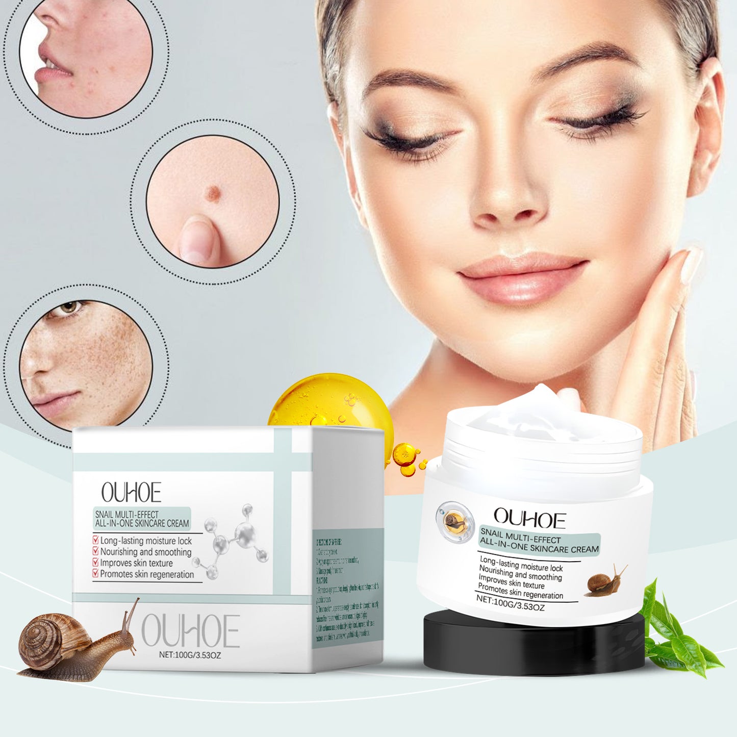 Crema viso multi-azione con bava di lumaca