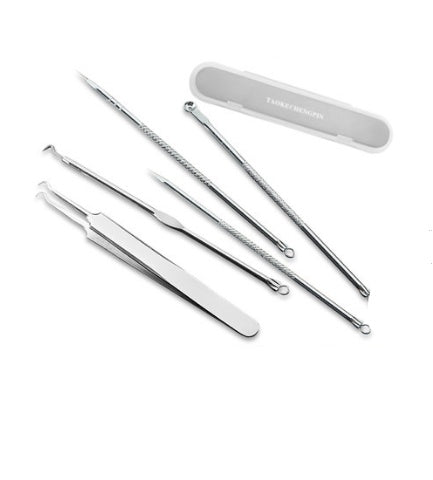 Agulha de acne a cravo, agulha de beleza para acne, extrator de cravos, kit de ferramentas para espremer acne