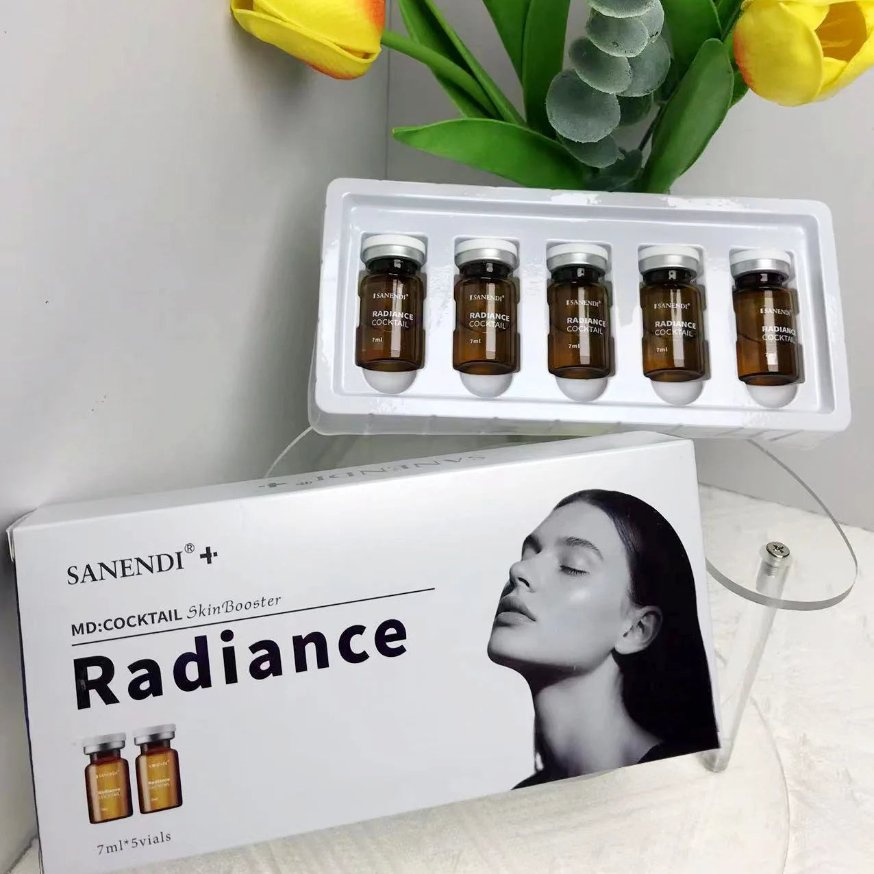 SANENDI Cocktail Formula Siero Radiance Skinbooster Anti-età Essenza al Collagene Rassodante Illuminante Vitamine Cosmetico Coreano