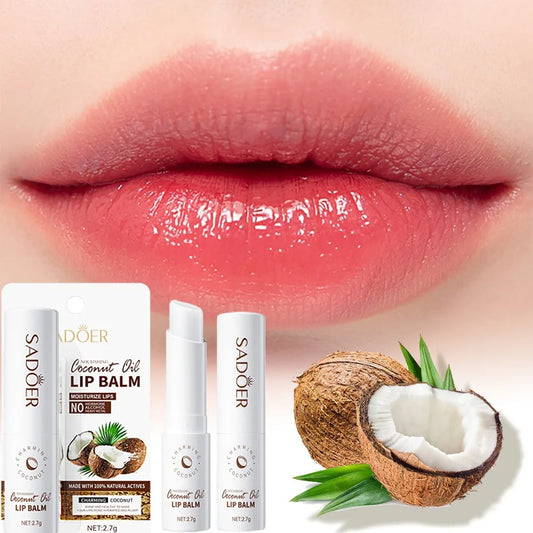 Bálsamo Labial de Coco Nutrição e Hidratação Duradouras para Homens e Mulheres Cuidado Diário Labial Hidratante Reparador para Lábios Secos e Rachados