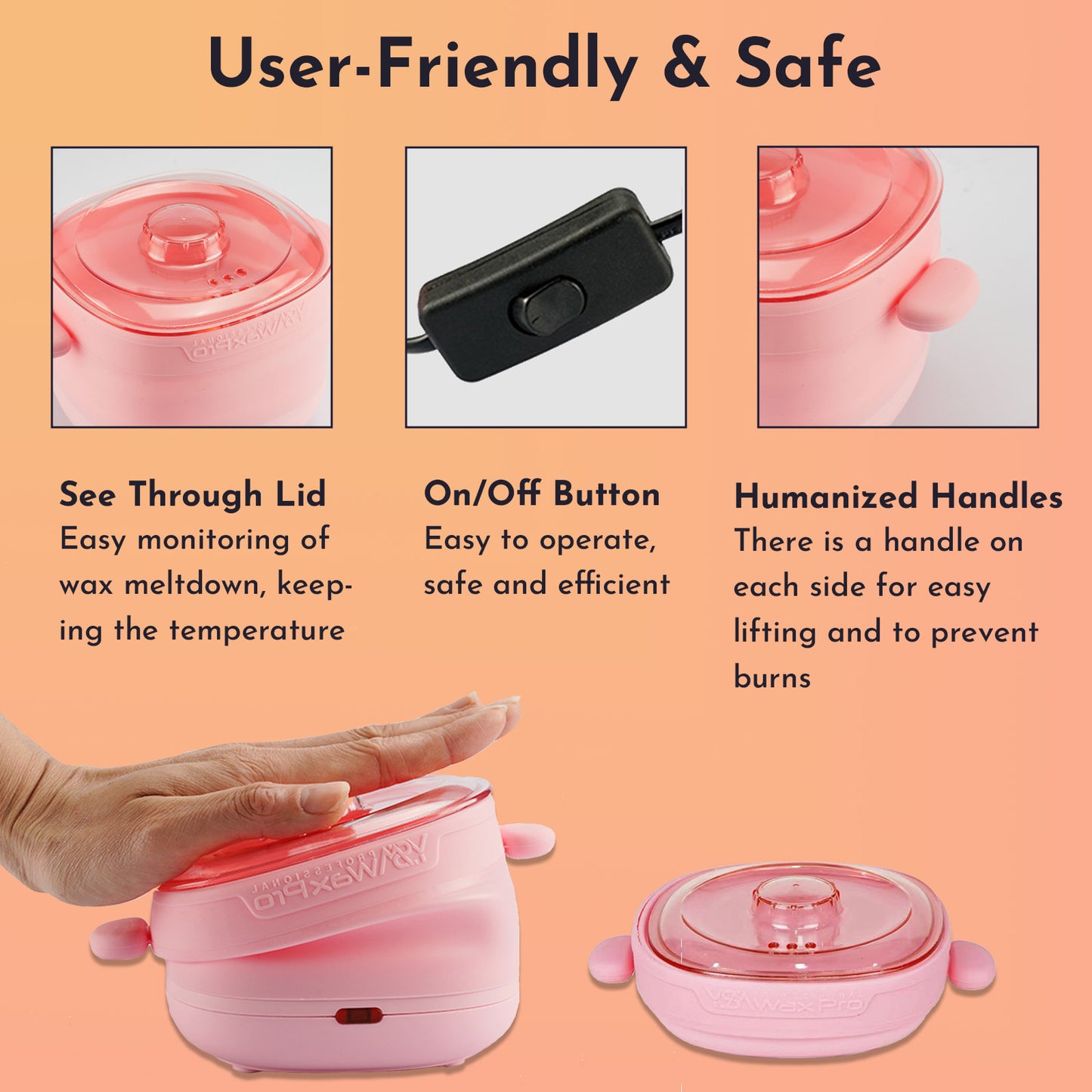 Scaldacera Portatile Pieghevole in Silicone, Facile da Pulire, per Cera Dura, Trattamenti di Ceretta a Casa