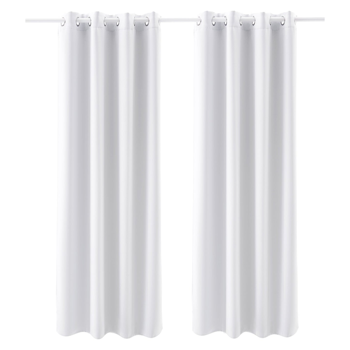 Tende oscuranti, tende bianche oscuranti per camera da letto e soggiorno, set di 2 pannelli con occhielli, tende oscuranti per stanza, tende isolanti termiche a tinta unita, trattamenti per finestre fonoassorbenti, 52x84 pollici
