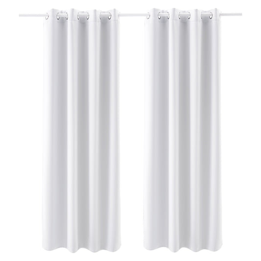 Cortinas Blecaute, Cortinas Brancas para Quarto e Sala, Conjunto de 2 Painéis com Ilhós, Cortina Redutora de Luz, Cortinas Lisas com Isolamento Térmico, Tratamento de Janela Redutor de Ruído, 52x84 Polegadas